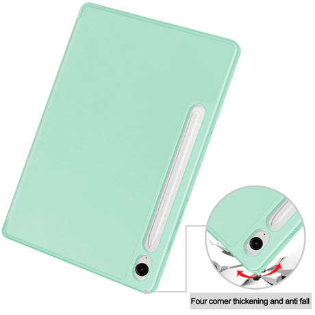 Husa de protectie tableta Techsuit Flex Trifold (with Pencil Holder) compatibil cu Samsung Galaxy Tab S9 / S9 FE / S10 FE, Matcha Green