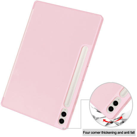 Husa de protectie tableta Techsuit Flex Trifold (with Pencil Holder) compatibil cu Samsung Galaxy Tab S9 Plus / S10 Plus / S9 FE Plus, Roz