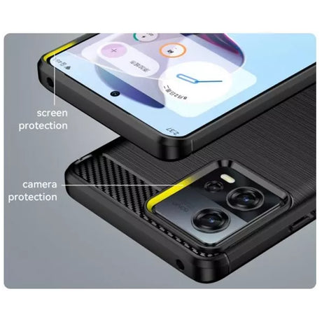 Husa de protectie Techsuit Carbon Silicone compatibil cu Motorola Edge 30 Fusion, Negru