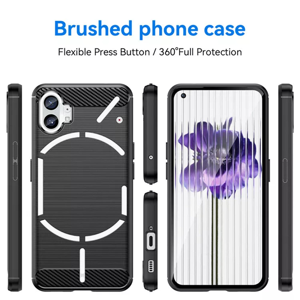 Husa de protectie Techsuit Carbon Silicone compatibil cu Nothing Phone (1), Negru