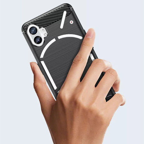 Husa de protectie Techsuit Carbon Silicone compatibil cu Nothing Phone (1), Negru