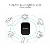 Suport Techsuit (set de 4) Metal Plate (MP04), with Matte Cover Paint, Multipurpose Use, with Strong 3M Adhesive, Negru