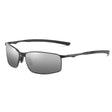 Techsuit Sunglasses Polarized (559), for Men, with UV Protection and Metal Frame, Rectangular, Gun Color / Negru