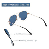 Techsuit Sunglasses (3025), for Women and Men, with UV Protection and Metal Frame, Roz Auriu / Harbor Blue