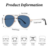 Techsuit Sunglasses (3025), for Women and Men, with UV Protection and Metal Frame, Roz Auriu / Harbor Blue