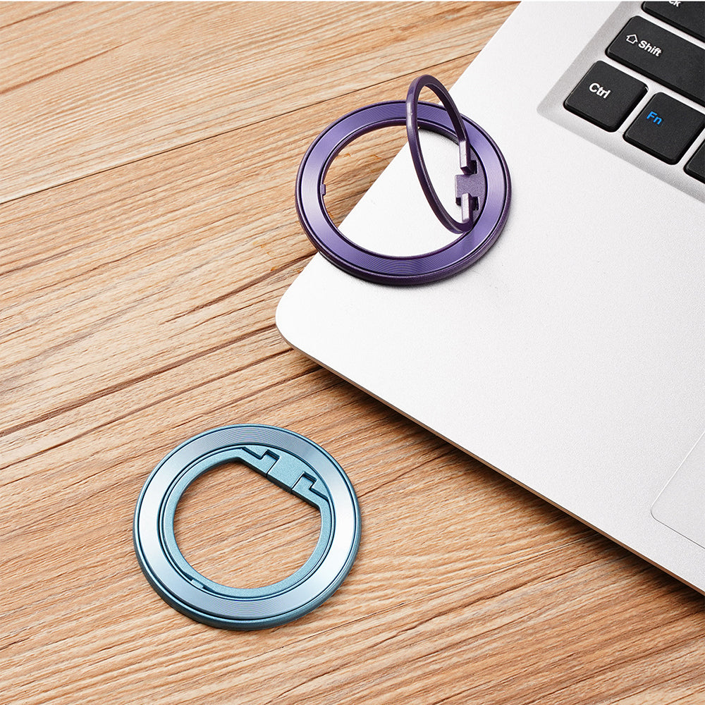 Suport Techsuit MagSafe Phone Ring (MPR2), Round Shape, Aluminium Alloy, Albastru