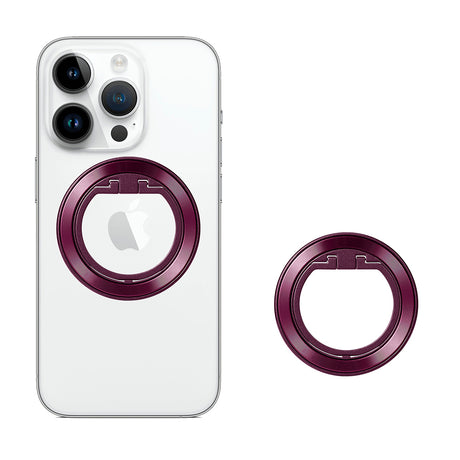 Suport Techsuit MagSafe Phone Ring (MPR2), Round Shape, Aluminium Alloy, Burgundy