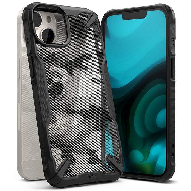 Husa de protectie Ringke Fusion X Design compatibil cu iPhone 14 Plus, Camo Black