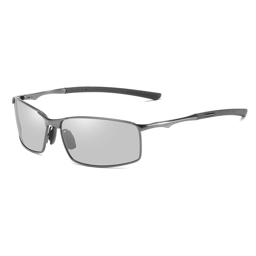 Techsuit Sunglasses Polarized (559), for Men, with UV Protection and Metal Frame, Rectangular, Gun Color / Photochromic