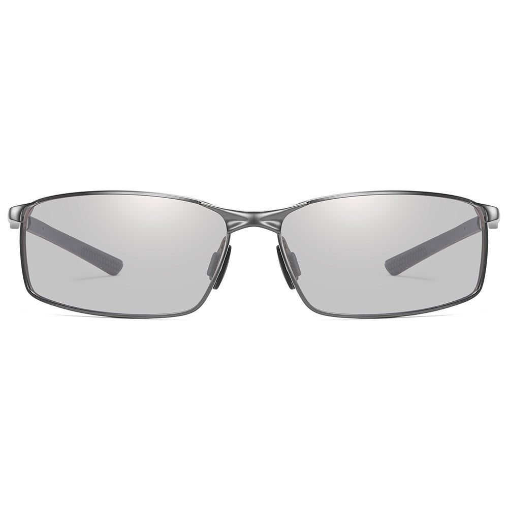 Techsuit Sunglasses Polarized (559), for Men, with UV Protection and Metal Frame, Rectangular, Gun Color / Photochromic