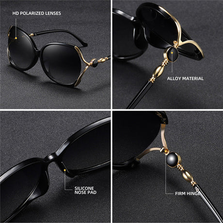 Techsuit Sunglasses Polarized (1722), for Women with UV Protection, PC, Roz / Gray