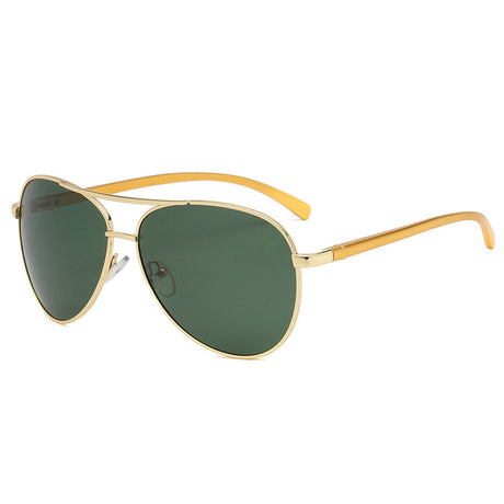 Techsuit Sunglasses Polarized (2150), for Men, with UV Protection, Metal Frame, Auriu / Blackish Green