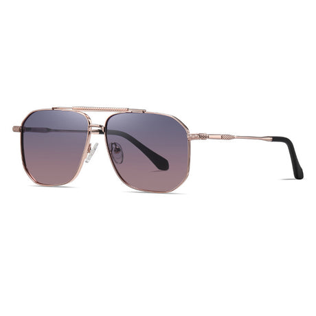 Techsuit Sunglasses Polarized (8538), for Men, with UV Protection, Metal, Roz Auriu / Gradient Purple