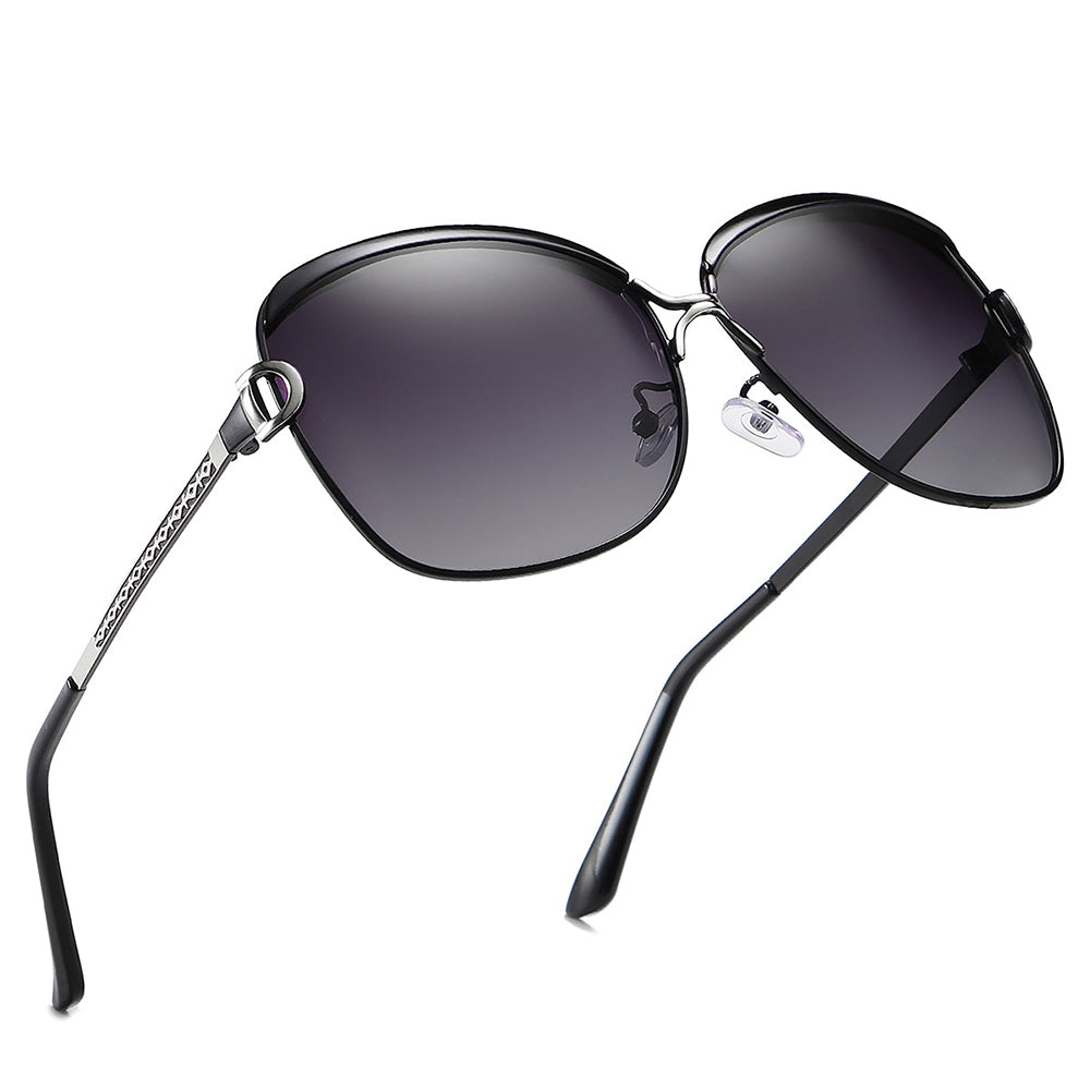 Techsuit Sunglasses Polarized (8702), for Women with UV Protection, Metal Frame, Rosu