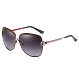 Techsuit Sunglasses Polarized (8702), for Women with UV Protection, Metal Frame, Tea