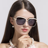 Techsuit Sunglasses Polarized (8702), for Women with UV Protection, Metal Frame, Galben