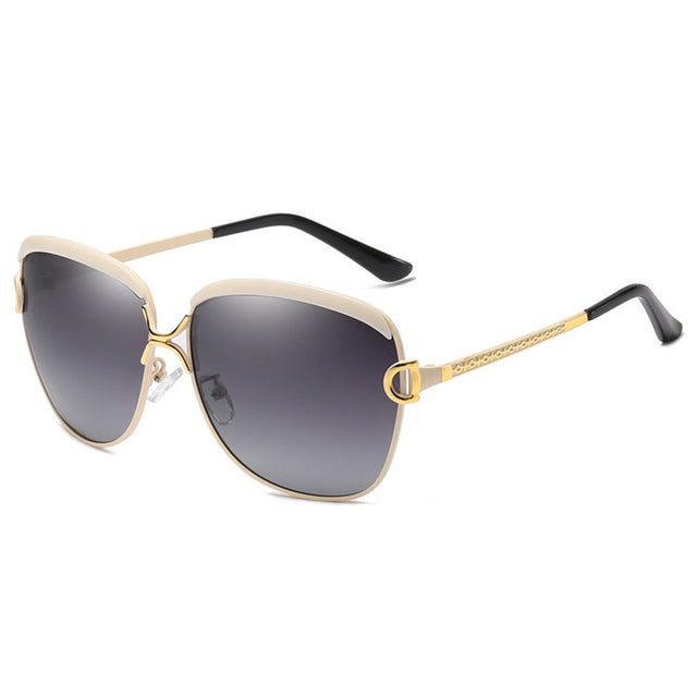 Techsuit Sunglasses Polarized (8702), for Women with UV Protection, Metal Frame, Galben