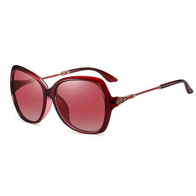 Techsuit Sunglasses Polarized (8881), for Women with UV Protection, PC, Rosu