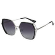 Techsuit Sunglasses Polarized (9768), Hexagonal, with UV Protection and Metal Frame, Negru / Silver / Gray