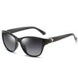 Techsuit Sunglasses Polarized (A572), for Women with UV Protection, PC, Negru / Gradient Gray