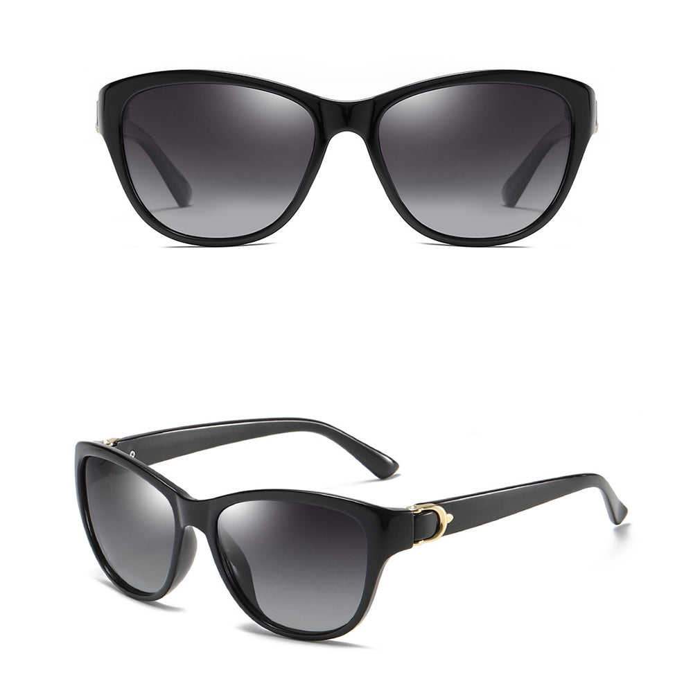 Techsuit Sunglasses Polarized (A572), for Women with UV Protection, PC, Negru / Gradient Gray