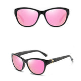 Techsuit Sunglasses Polarized (A572), for Women with UV Protection, PC, Negru / Pink Mirror