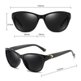 Techsuit Sunglasses Polarized (A572), for Women with UV Protection, PC, Negru / Pink Mirror