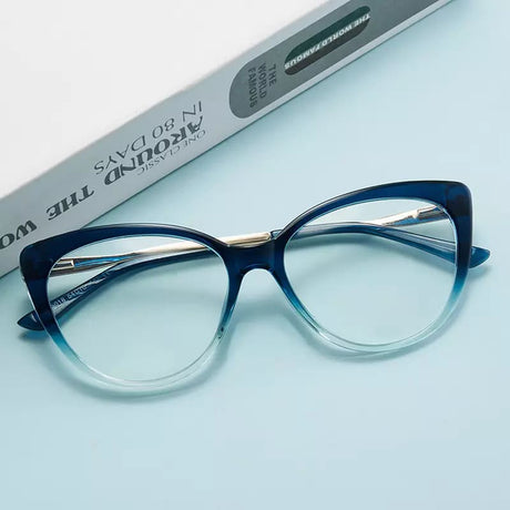 Techsuit Anti-Blue Light Glasses Reflex Metal (F5018-C72), Cat Eye, Dark Black