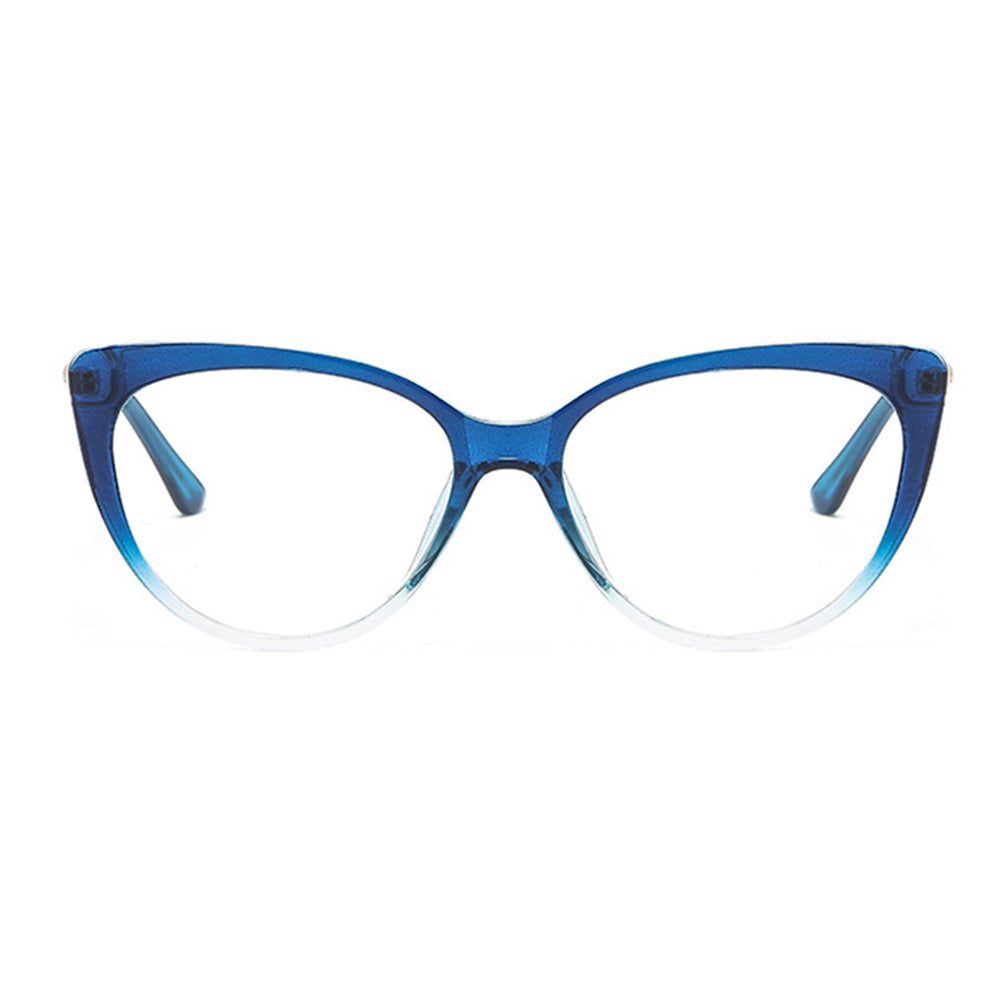 Techsuit Anti-Blue Light Glasses Reflex Metal (F5018-C8), Cat Eye, Transparent Blue