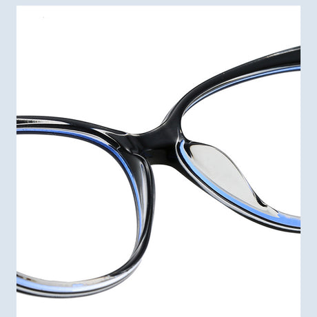 Techsuit Anti-Blue Light Glasses Reflex Metal (F5018-C8), Cat Eye, Transparent Blue