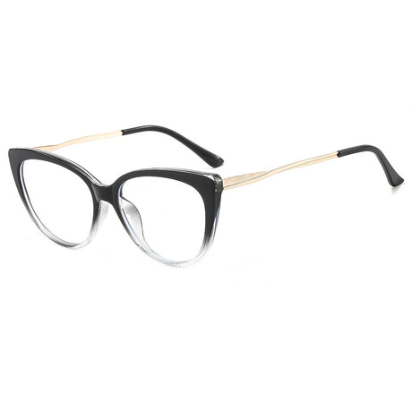 Techsuit Anti-Blue Light Glasses Reflex Metal (F5018-C7), Cat Eye, Transparent Black