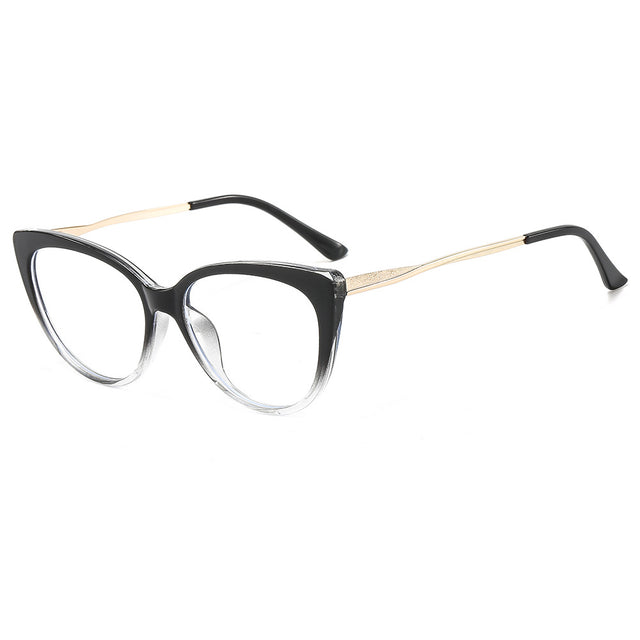 Techsuit Anti-Blue Light Glasses Reflex Metal (F5018-C7), Cat Eye, Transparent Black