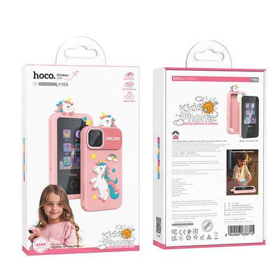 Telefon pentru copii Hoco Y103, 2.8 inch, 22 jocuri, 145x70x21mm - Albastru - NotebookGsm
