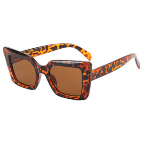 Techsuit Sunglasses (5277), for Women with PC Frame and Lens, Square Shape, Leopard / Maro