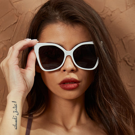 Techsuit Sunglasses (5335), for Women with PC Frame and Lens, Butterfly Shape, Roz / Champagne
