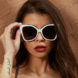 Techsuit Sunglasses (5335), for Women with PC Frame and Lens, Butterfly Shape, Gri