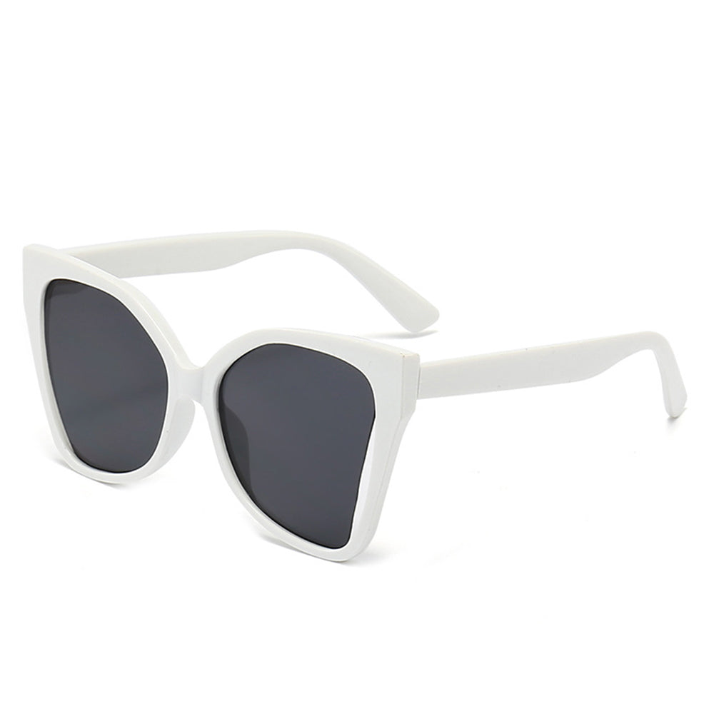 Techsuit Sunglasses (5335), for Women with PC Frame and Lens, Butterfly Shape, Alb / Gray