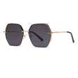 Techsuit Sunglasses (8561), for Women with Metal Frame and Nylon Lens, Hexagonal, Auriu / Gray