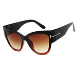 Techsuit Sunglasses (9778), for Women with PC Frame and Lens, Cat Eye, Negru / Brown