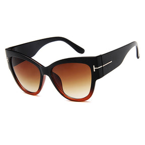 Techsuit Sunglasses (9778), for Women with PC Frame and Lens, Cat Eye, Negru / Brown