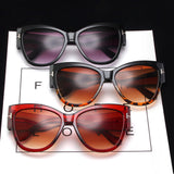 Techsuit Sunglasses (9778), for Women with PC Frame and Lens, Cat Eye, Negru / Brown