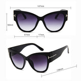 Techsuit Sunglasses (9778), for Women with PC Frame and Lens, Cat Eye, Negru / Leopard / Brown