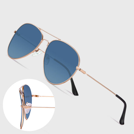 Ochelari de Soare Unisex - Techsuit (3025) - Gold / Green