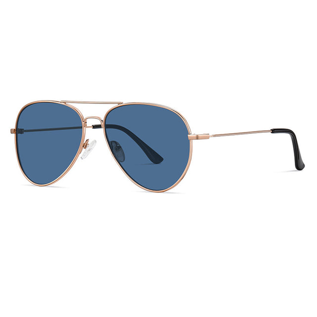 Techsuit Sunglasses (3025), for Women and Men, with UV Protection and Metal Frame, Roz Auriu / Harbor Blue