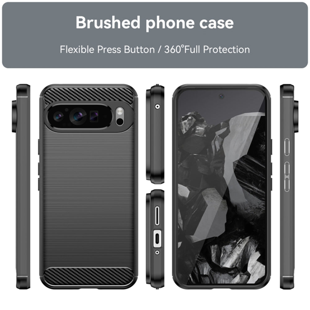 Husa de protectie Techsuit Carbon Silicone compatibil cu Google Pixel 9 Pro XL, Negru