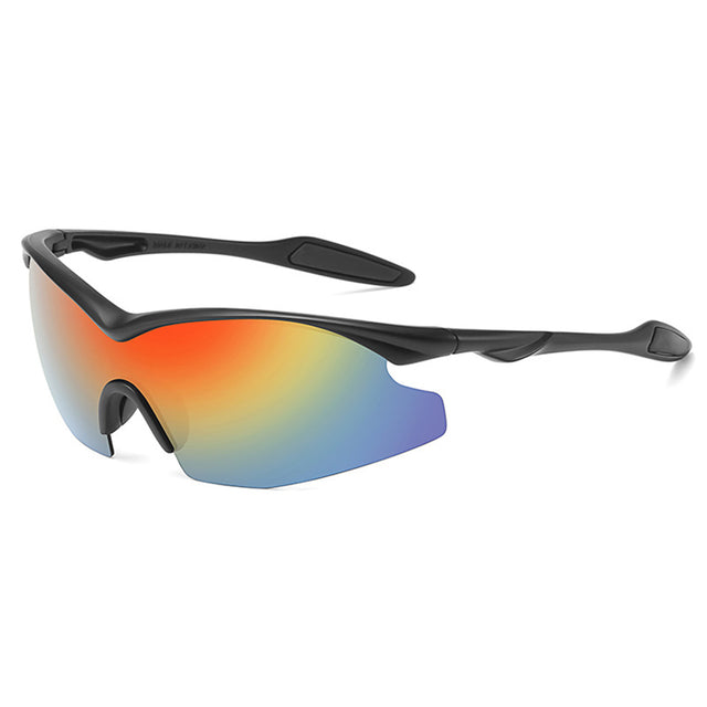 Techsuit Bike Glasses (1806), for Cycling and Sport Outdoor Activities, with UV Protection, Unisex, Negru / Orange Yellow