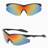 Techsuit Bike Glasses (1806), for Cycling and Sport Outdoor Activities, with UV Protection, Unisex, Negru / Orange Yellow