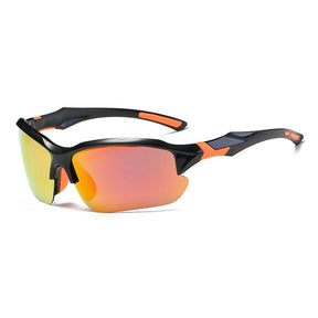 Techsuit Bike Glasses (9301), for Cycling and Sport Outdoor Activities, with UV Protection, Unisex, Negru / Orange