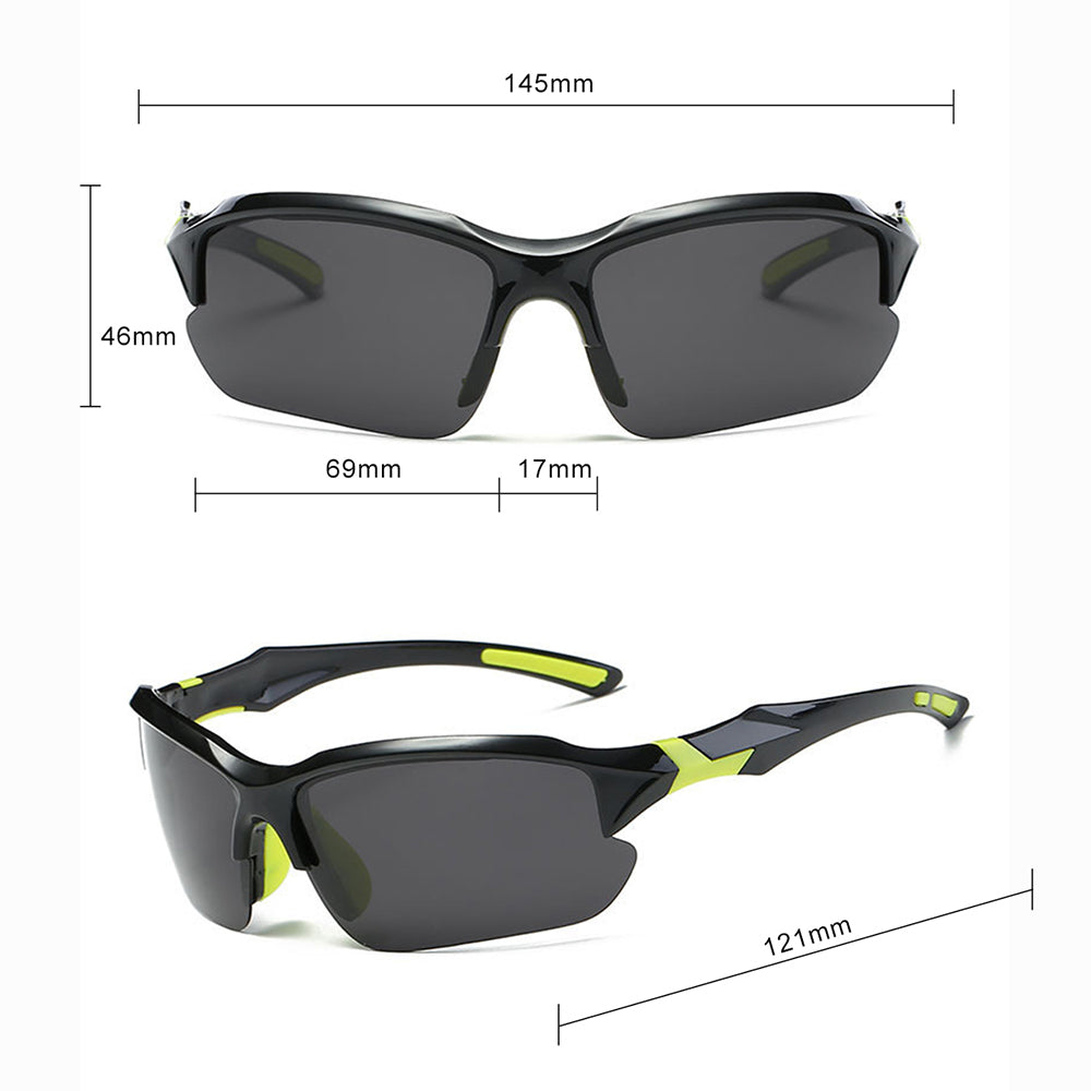 Techsuit Bike Glasses (9301), for Cycling and Sport Outdoor Activities, with UV Protection, Unisex, Negru / Orange