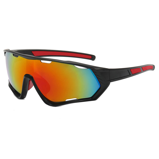 Techsuit Bike Glasses (9330), for Cycling, Sport Outdoor Activities, PC Frame and Lens, Unisex, Negru / Red / Orange